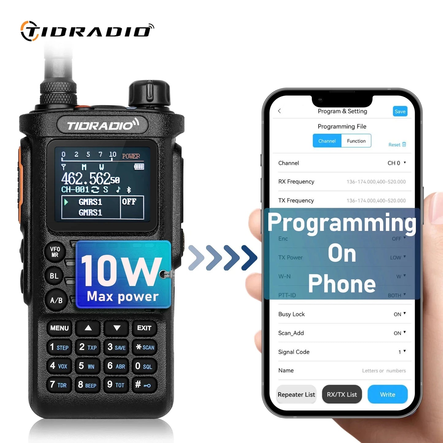 TIDRADIO TDH8 10W Walkie Talkie Long Range Two Way Radio - Arthur's Wellness Emporium