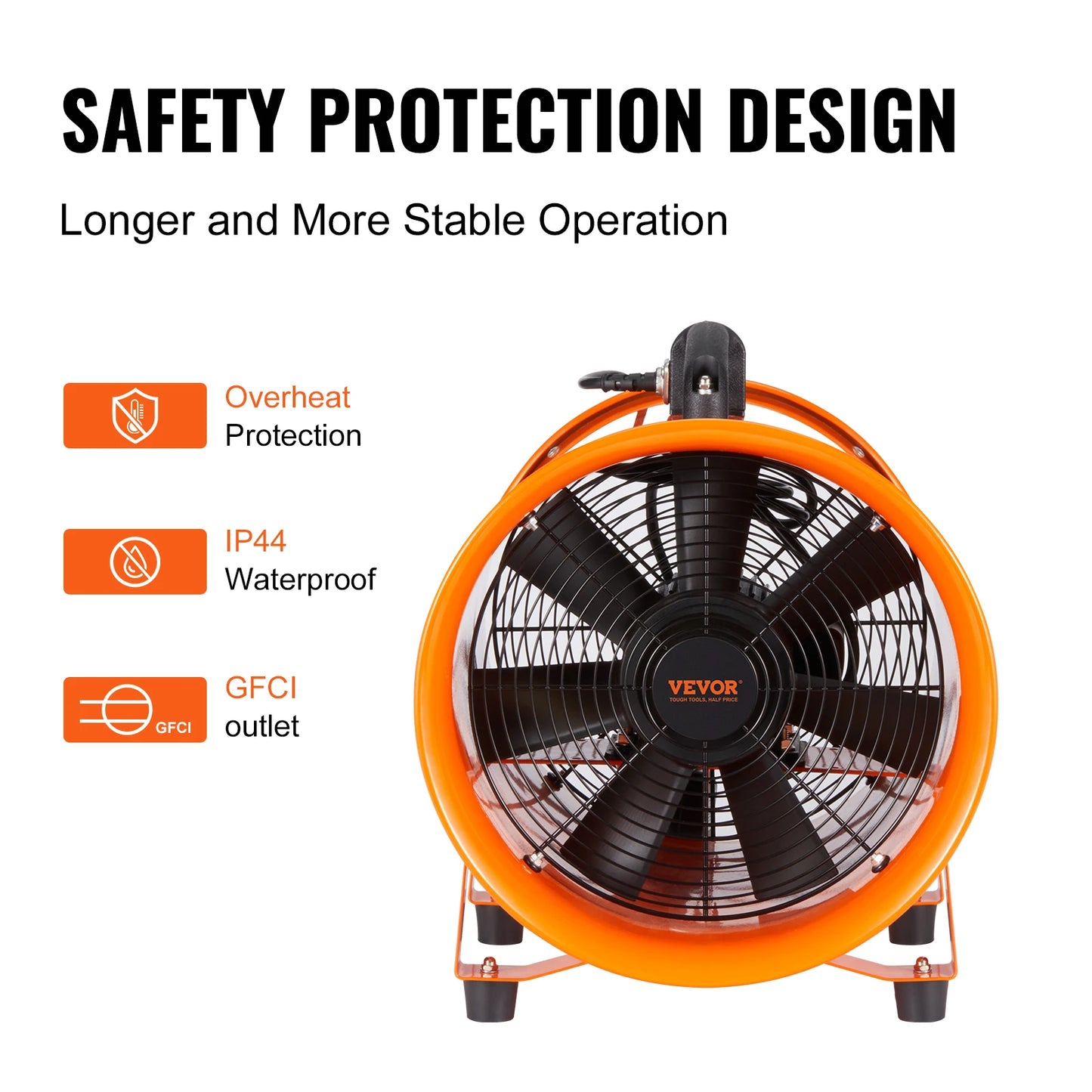 SucceBuy Exhaust Fan Industrial Ventilation Blower With PVC Duct