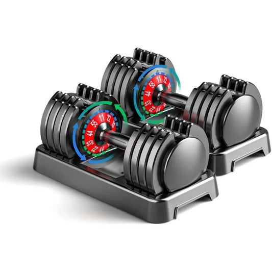 Adjustable Dumbbells Set 25 55 Lbs With Anti Slip Handle