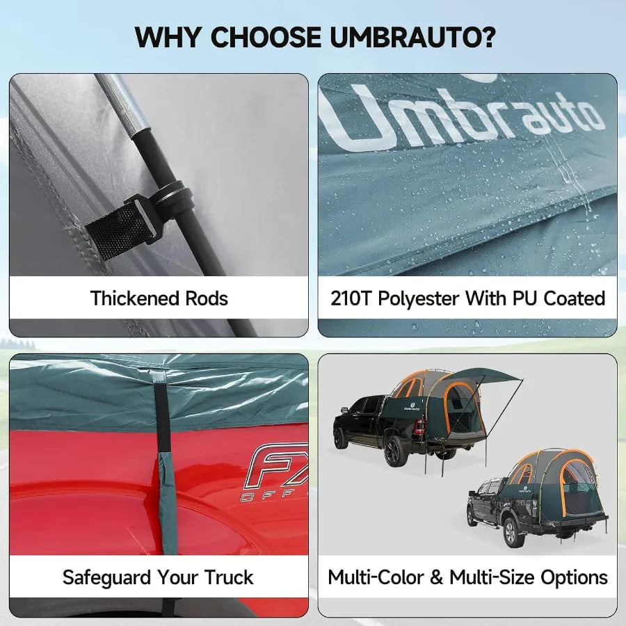 Truck Bed Tent Portable Waterproof Canopy For Pickup Camping - Arthur's Wellness Emporium