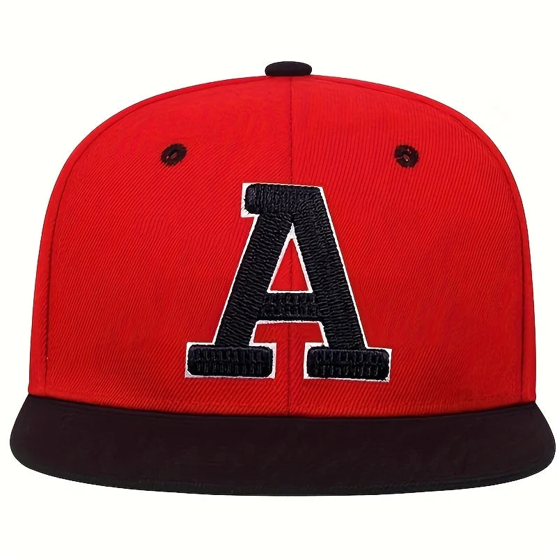 Men Hip Hop Cap A Letter Embroidery Snapback Baseball Hat - Arthur's Wellness Emporium