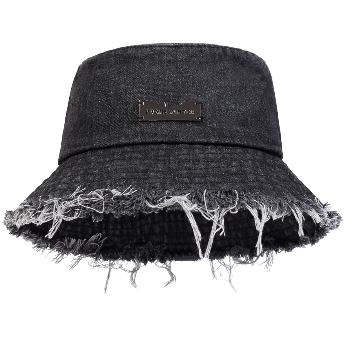 Unisex Denim Bucket Hat With Edge Holes For Outdoor Travel