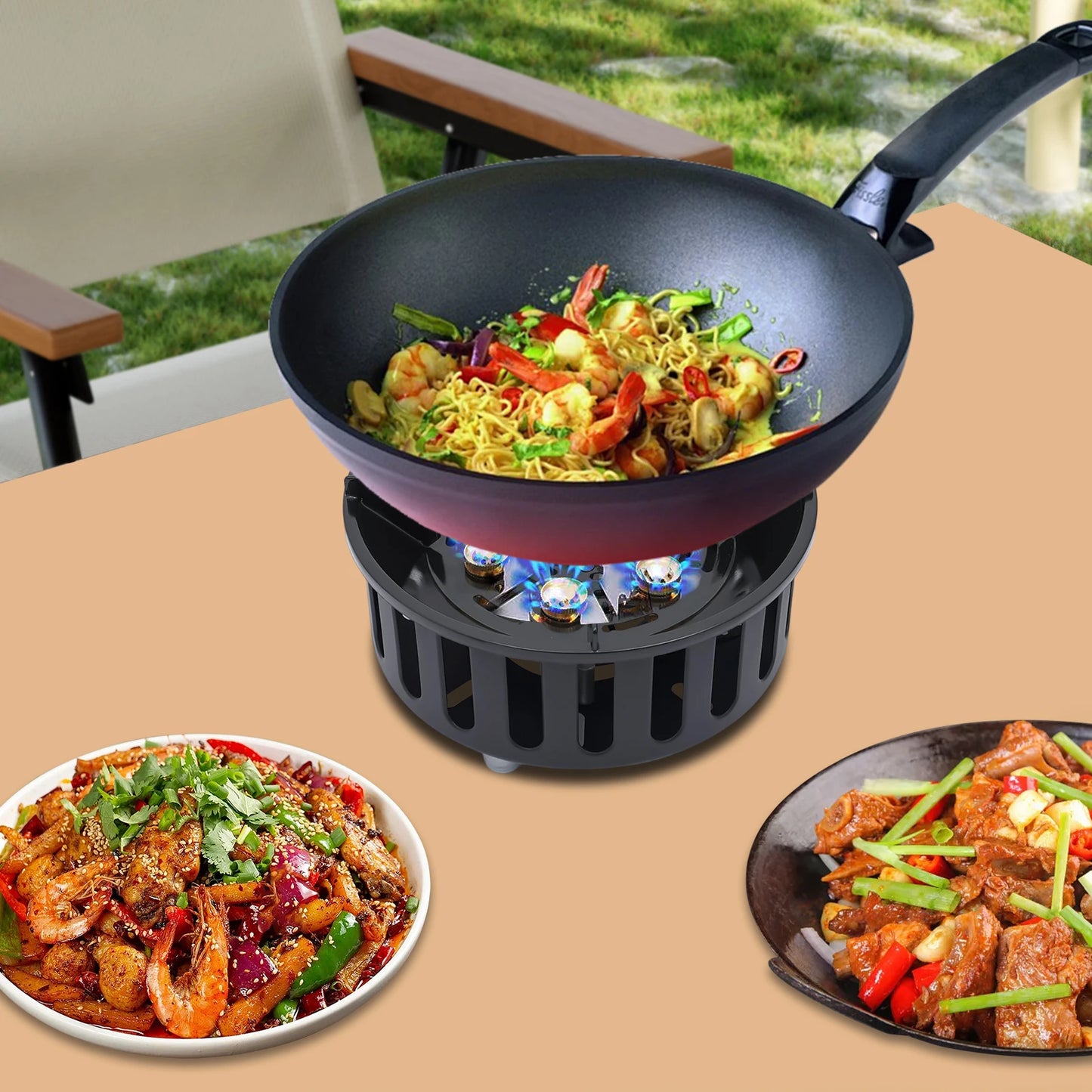 21000W Portable Butane Camping Stove With Adapters For Outdoor Cooking - Arthur's Wellness Emporium