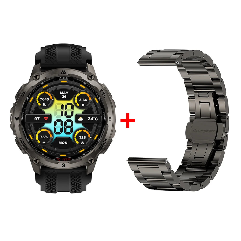 KOSPET Tank T4 Smart Watch For Men GPS Offline Maps - Arthur's Wellness Emporium