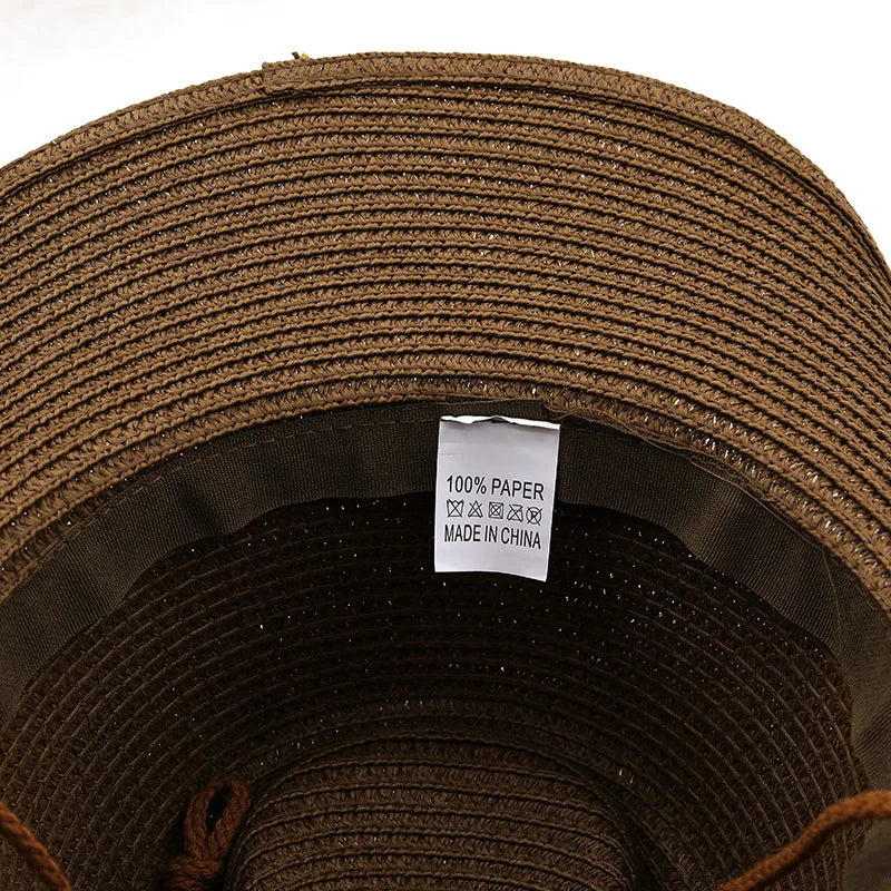 CN Tibet Zhejiang Western Cowboy Straw Hat Unisex Summer Outdoor