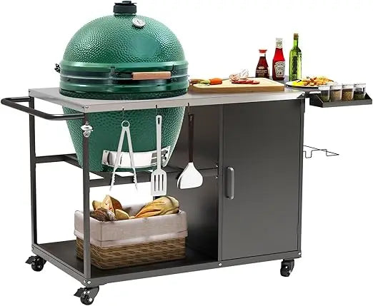 DAFIFY Universal Grill Table For Big Green Egg Cart With Wheels - Arthur's Wellness Emporium