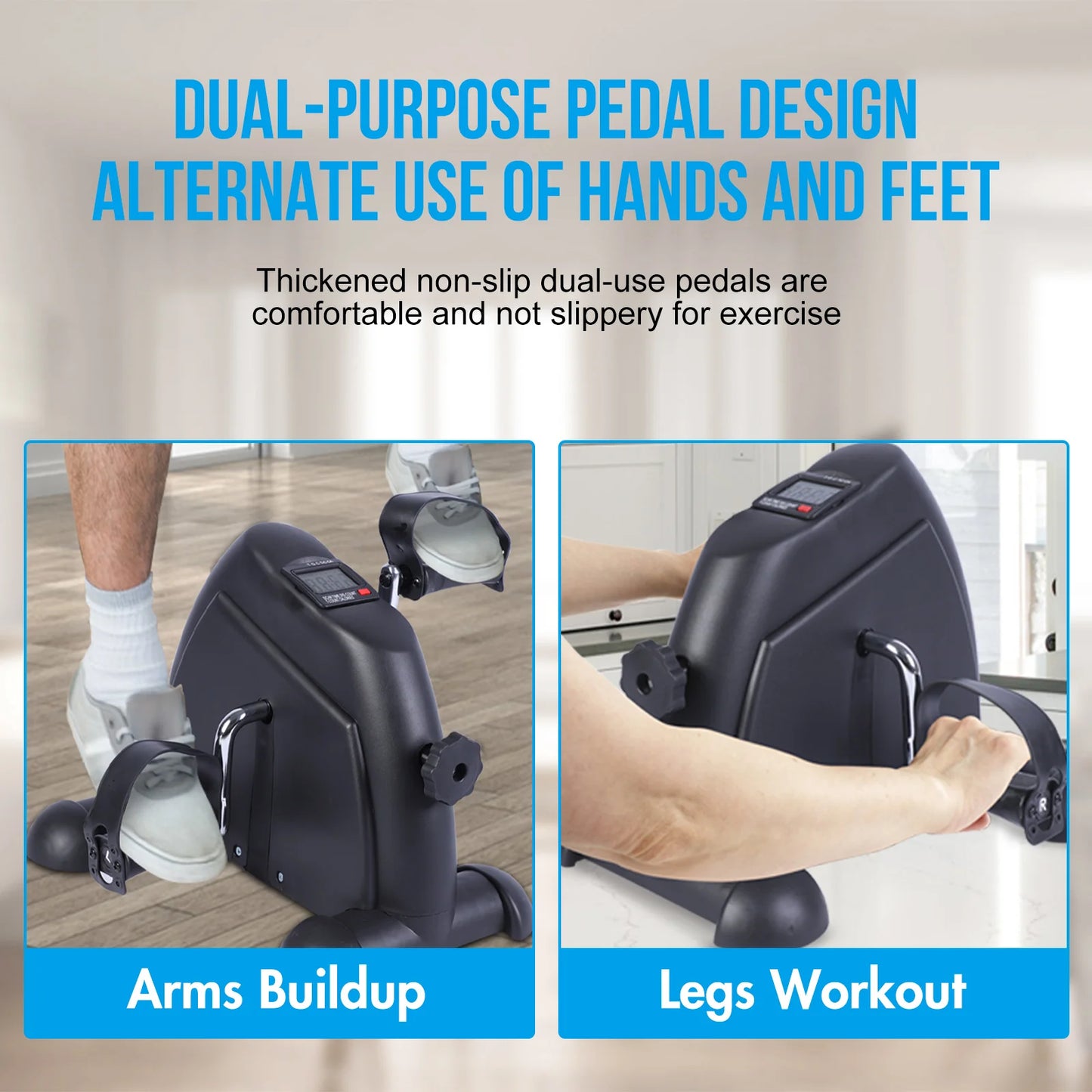 Portable Under Desk Pedal Exerciser Arm And Leg With LCD For Home Office - Arthur's Wellness Emporium