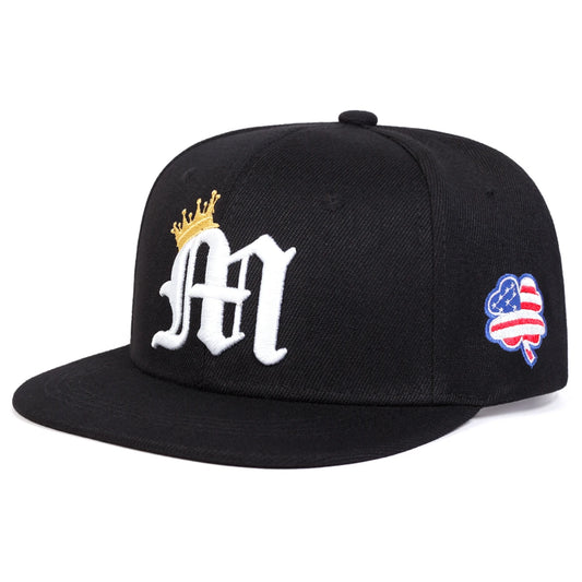 Zhejiang Unisex Letter M Crown Embroidered Hip Hop Cap Adjustable Polyester