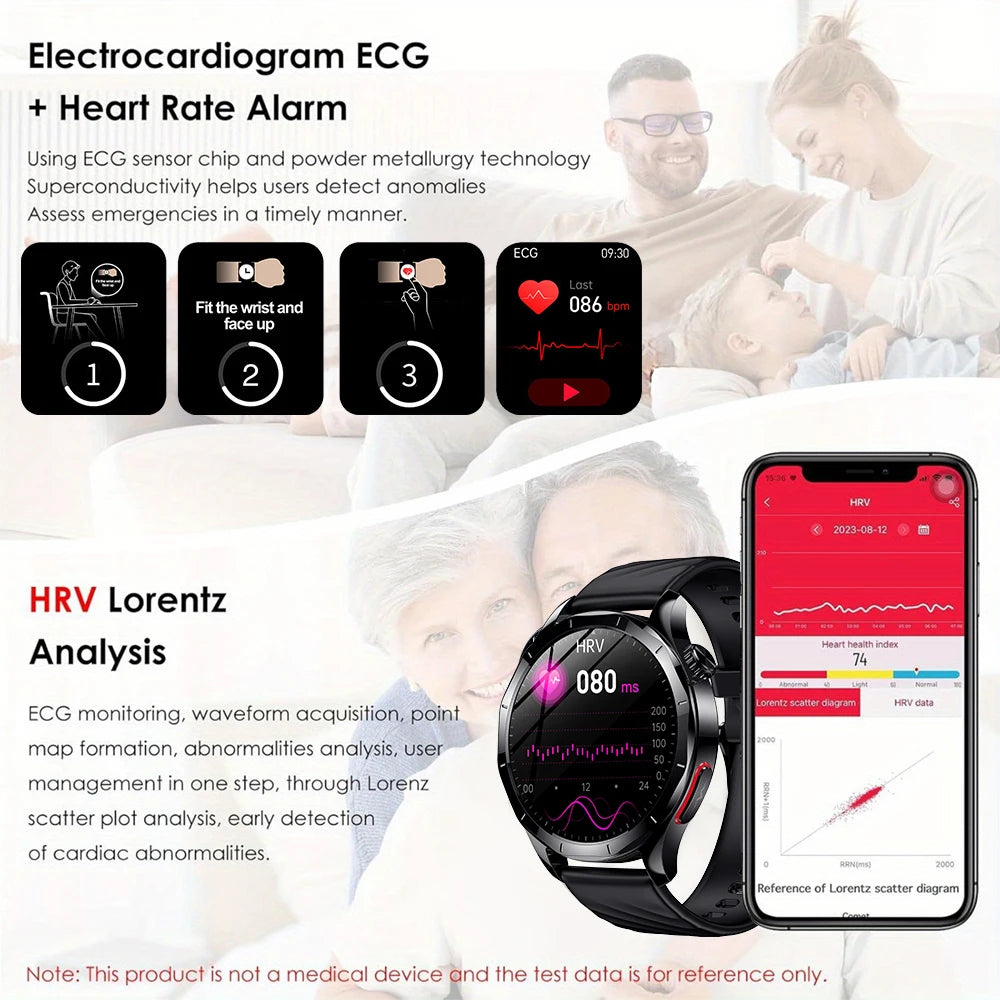 Marsyu Health Measurement Smartwatch Blood Oxygen ECG PPG Blood Pressure - Arthur's Wellness Emporium