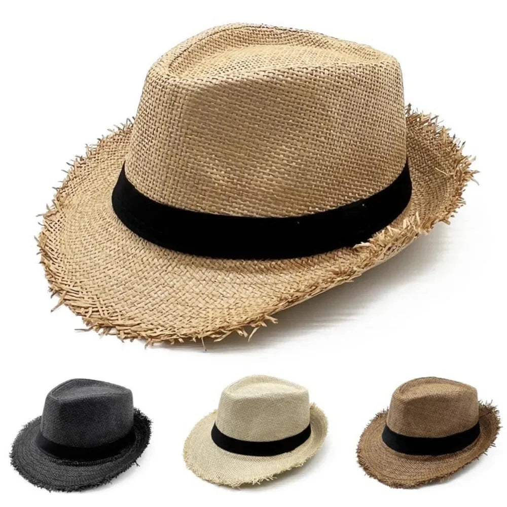 Straw Sun Hat Unisex Wide Brim Beach Fashion Sun Protection