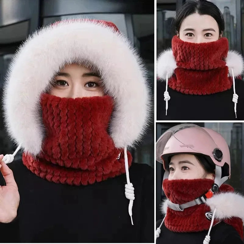 Female Lei Feng Winter Hat With Ear Protection Windproof Warm