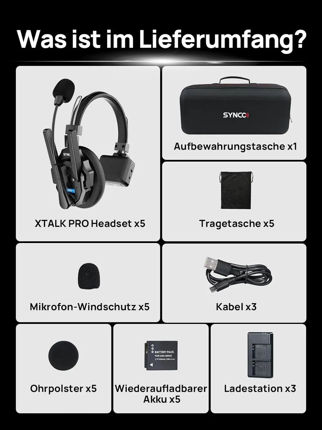 SYNCO XTALK XPRO5 Wireless Intercom Headset 2.4GHz Full Duplex - Arthur's Wellness Emporium
