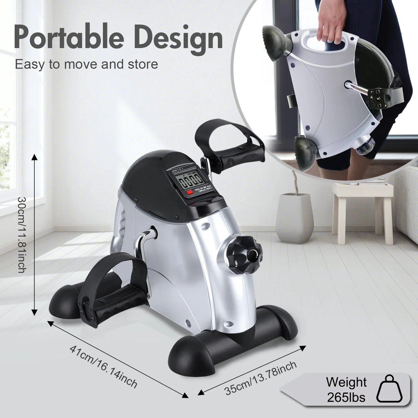 Mini Under Desk Pedal Exerciser Bike With LCD Display