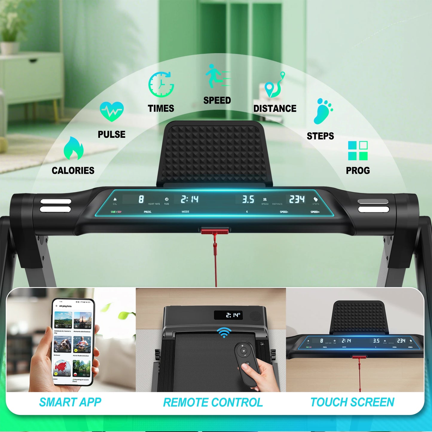 FYSIQ Foldable Treadmill For Home 3 In 1 Walking Pad