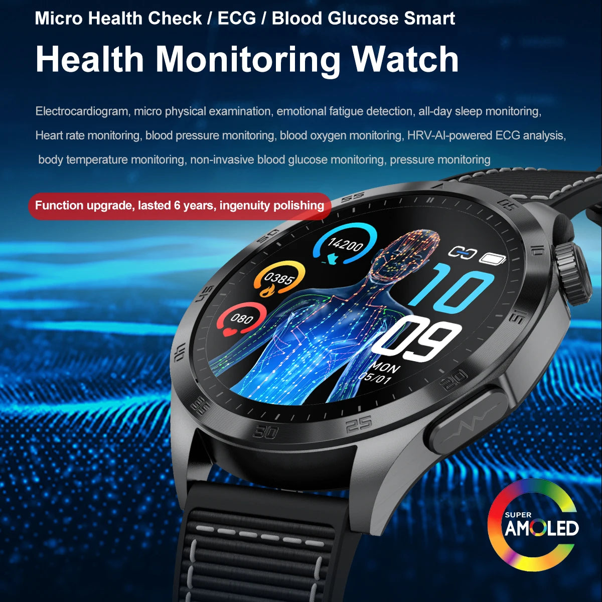 Marsyu Smart Watch ECG PPG Blood Pressure Lipid Uric Acid HD Bluetooth - Arthur's Wellness Emporium