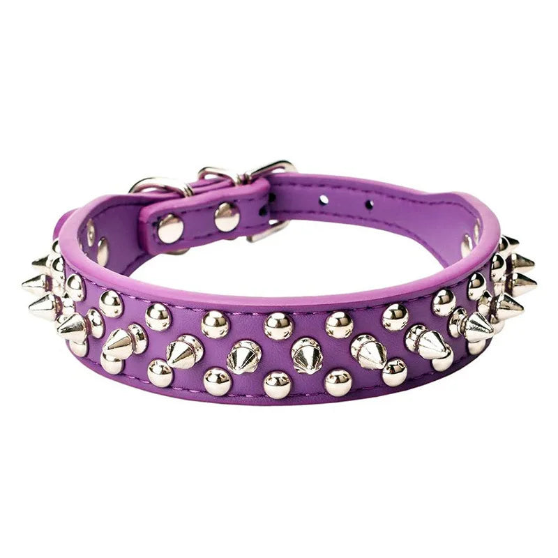 Quality Leather Dog Anti Bite Rivet Collar And Leash Set - Arthur's Wellness Emporium