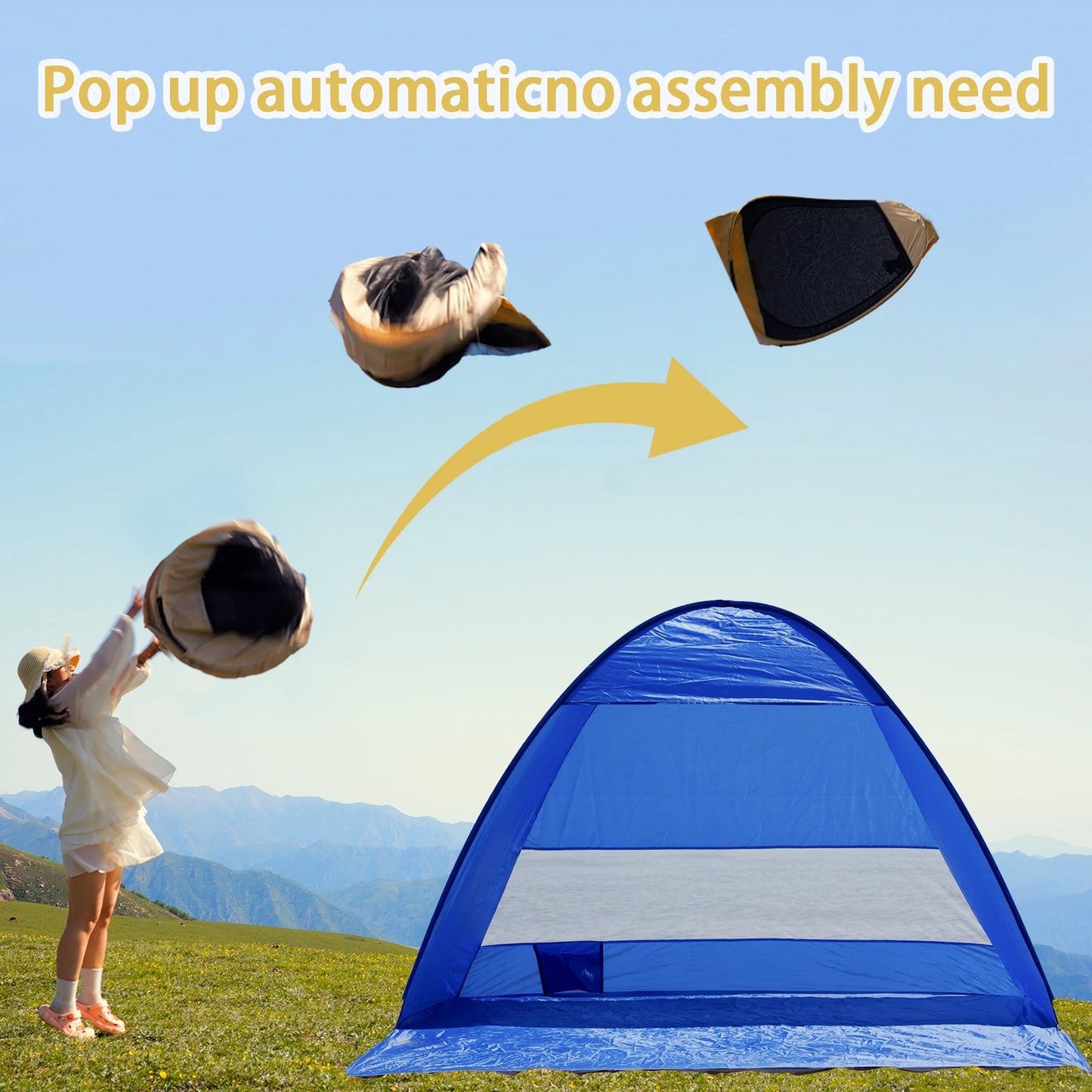 Pakicetus Pop Up Beach Tent With Handbag Compact Folding Outdoor Shelter - Arthur's Wellness Emporium