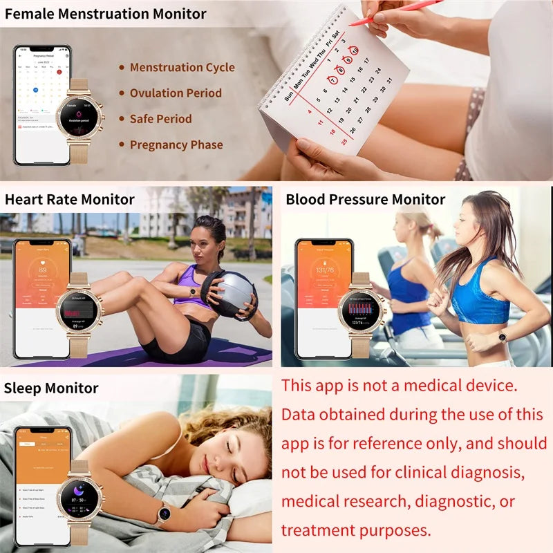 INNOFOVO Ladies Smartwatch With Calls And Messages Apple Android Compatible - Arthur's Wellness Emporium