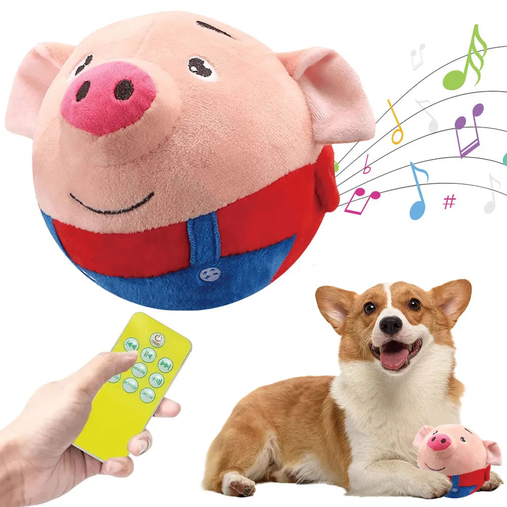 Cartoon Pig Talking Washable Dog Ball Toy USB Rechargeable Pet Ball For Dogs - Arthur's Wellness Emporium