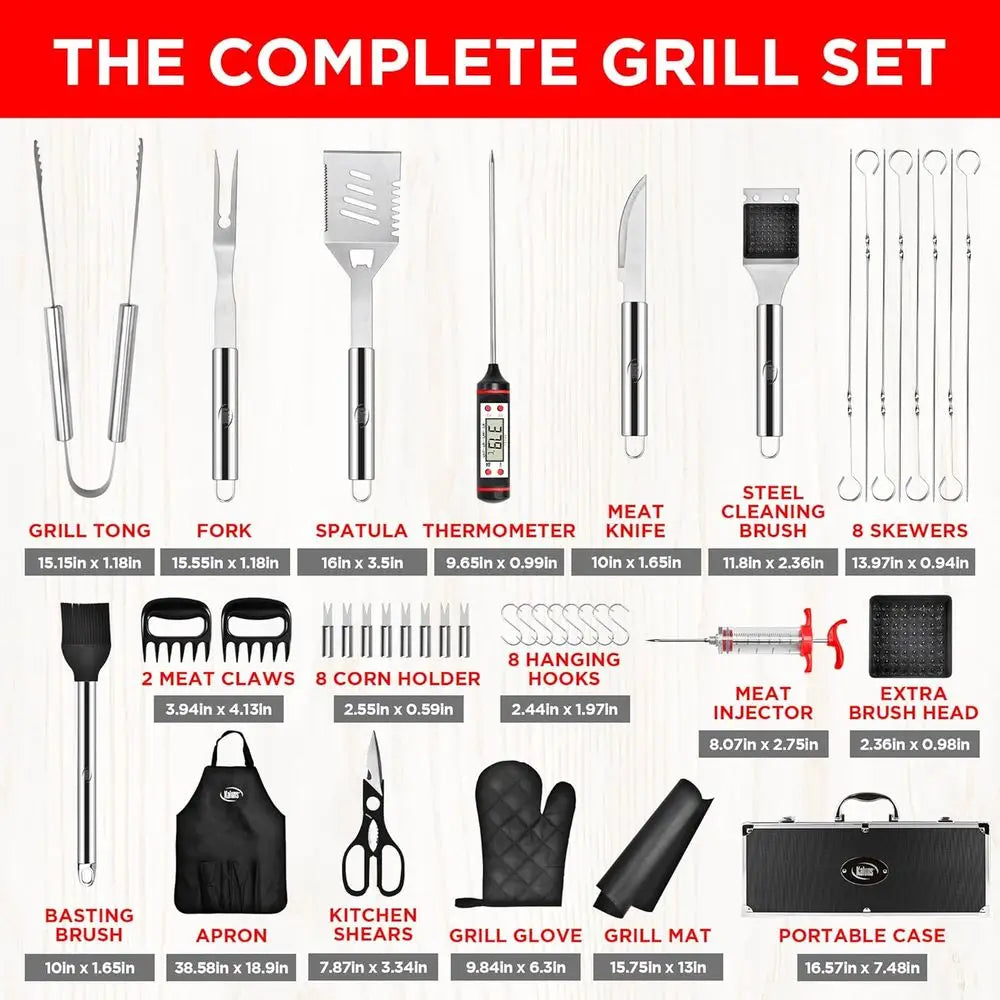 Heavy Duty Stainless Steel 40 Piece BBQ Grill Accessories Set