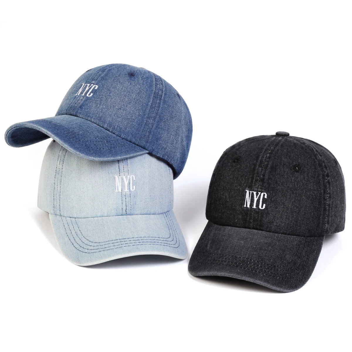 Unisex NYC Letter Denim Baseball Cap for All Seasons