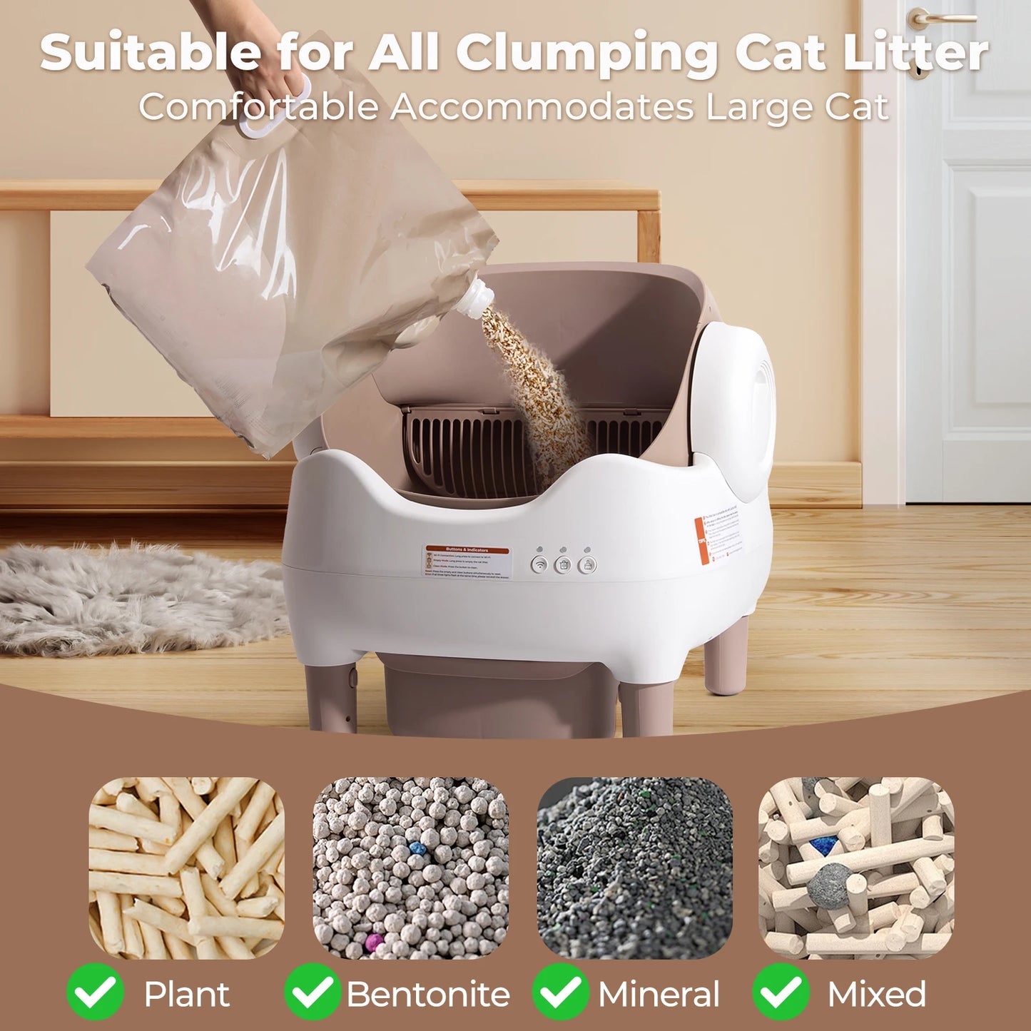 Lunapurr Self Cleaning Cat Litter Box With App Control Open Top - Arthur's Wellness Emporium