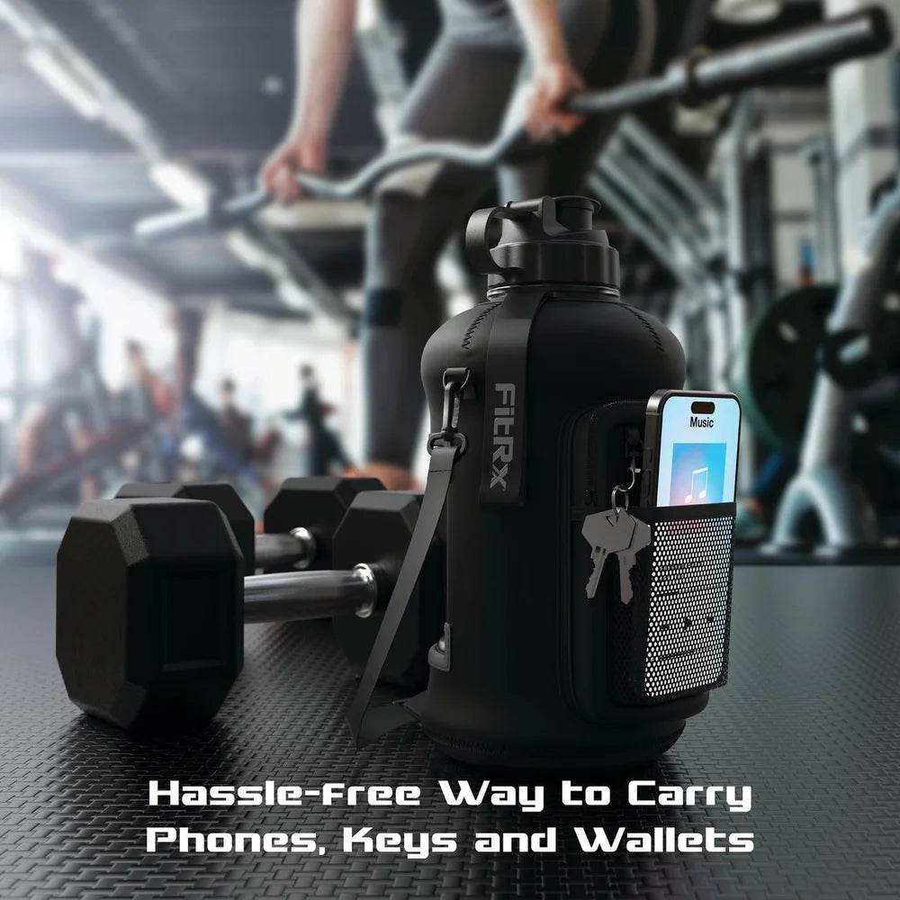 Care Water Bottle With Neoprene Sleeve And Carry Strap