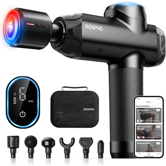 Deep Tissue Hot Cold Massage Gun Bluetooth Percussion 12mm - Arthur's Wellness Emporium