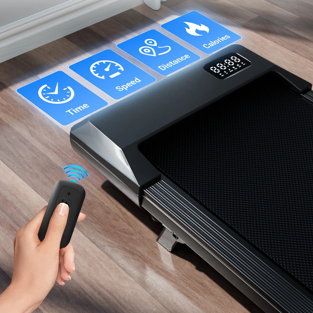 Superun Under Desk Treadmill 2.5 HP With LED Display Remote - Arthur's Wellness Emporium
