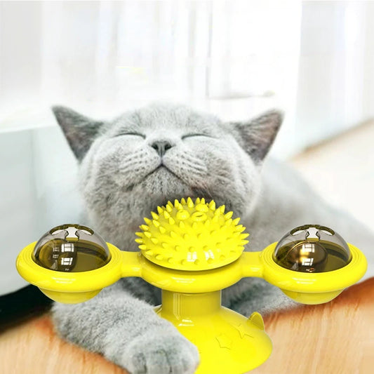 Windmill Interactive Cat Toy Puzzle Turntable for Cats and Kittens