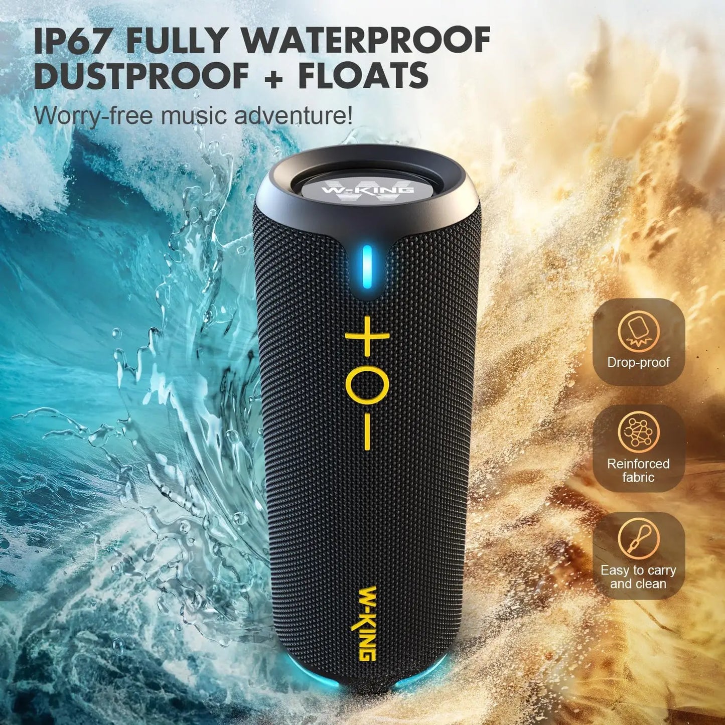 W-King 40W IP67 Portable Speaker With Bluetooth 5.3