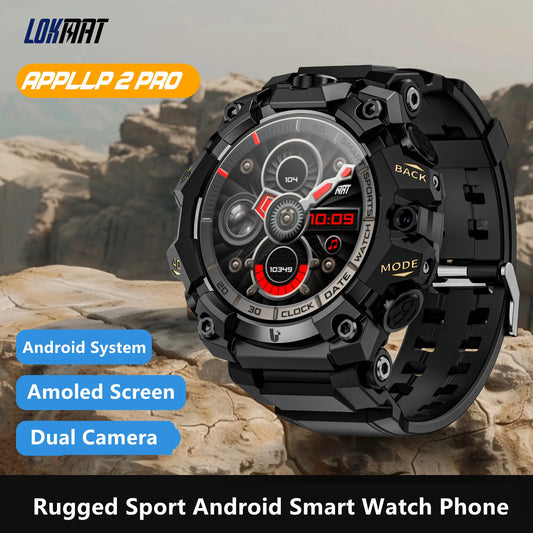 LOKMAT APPLLP 2 Pro Rugged Android Smartwatch With 4G Dual Camera AMOLED Screen - Arthur's Wellness Emporium