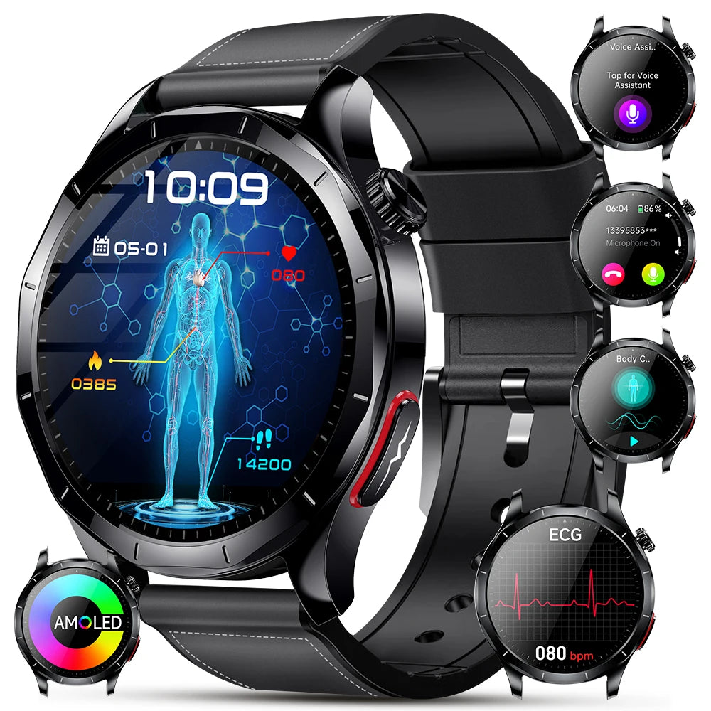 Marsyu Health Measurement Smartwatch Blood Oxygen ECG PPG Blood Pressure - Arthur's Wellness Emporium