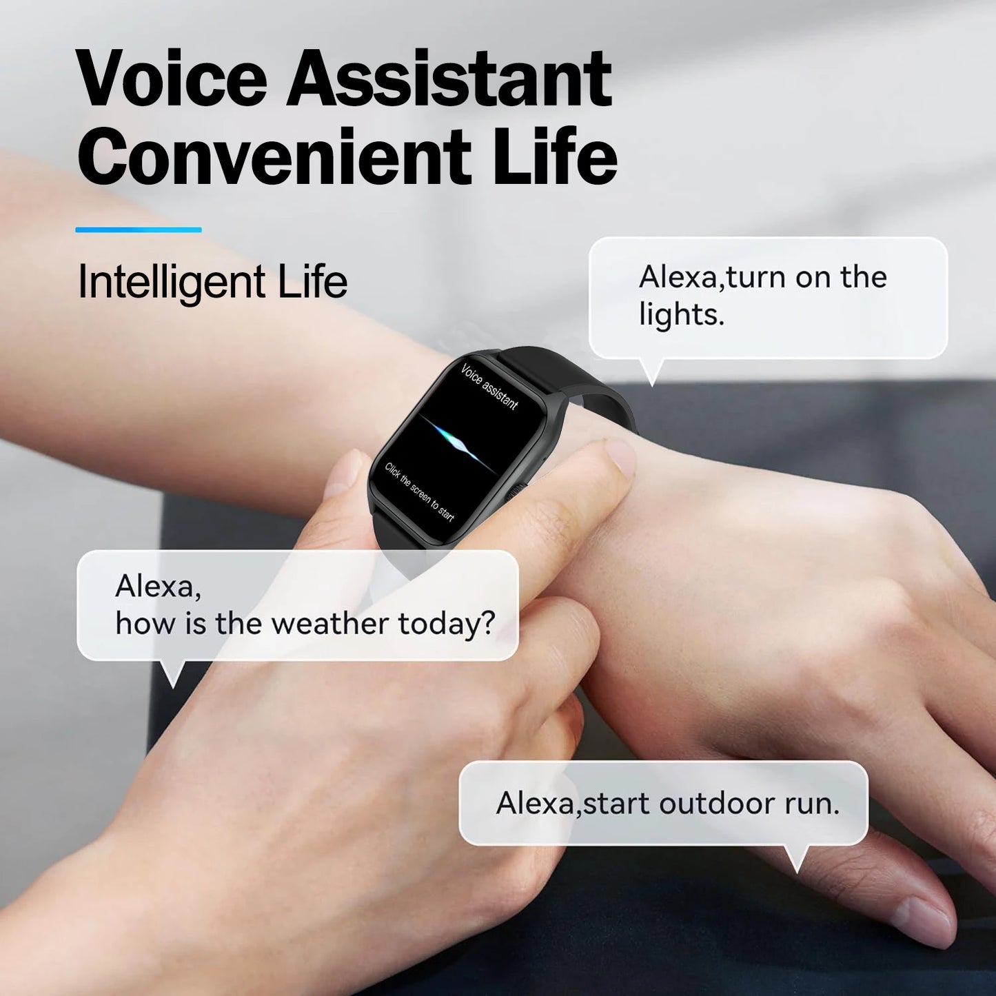 LIVLOVCP AI Voice Assistant Smartwatch Heart Rate Monitor - Arthur's Wellness Emporium