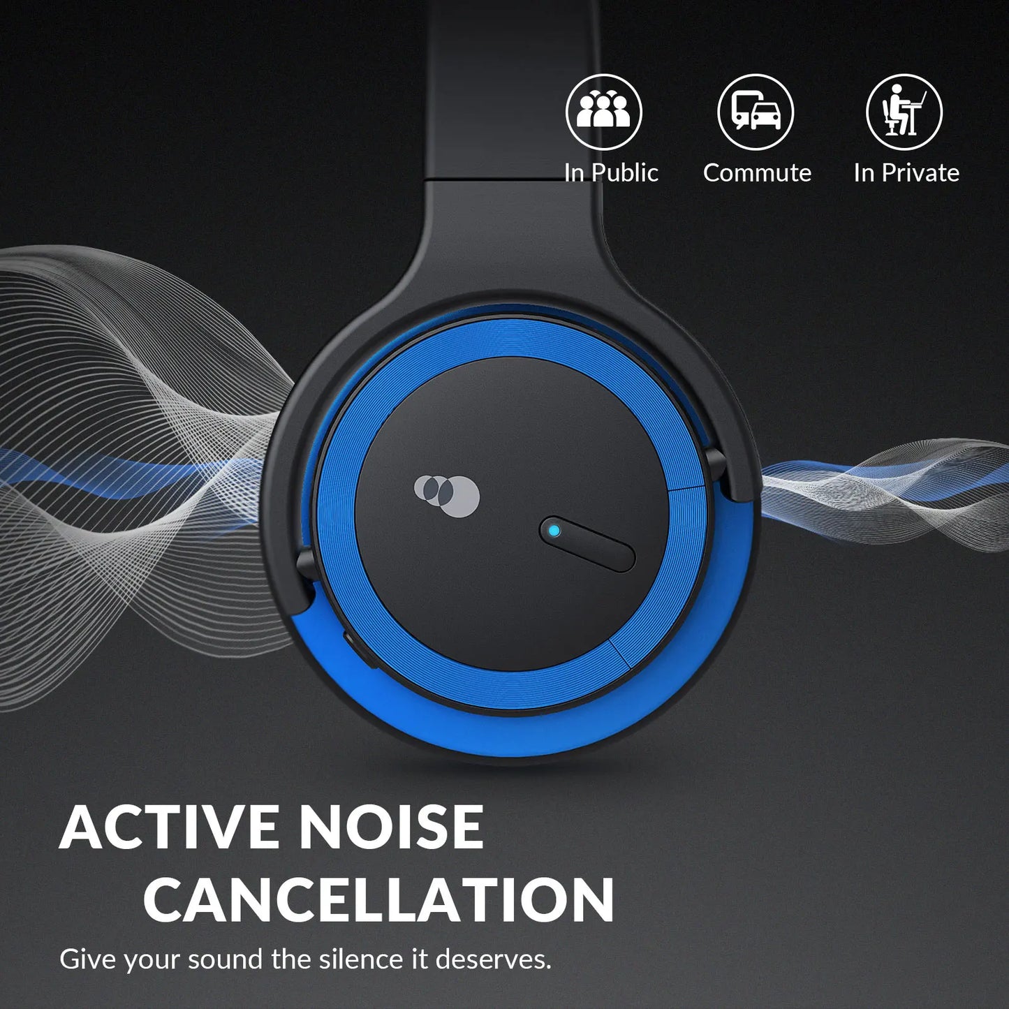 Meidong E7BPRO Active Noise Cancelling Wireless Over-Ear Headphones
