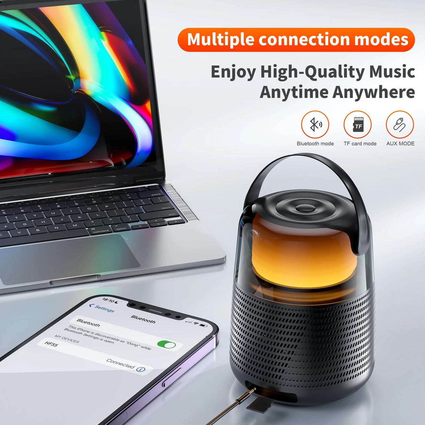 QERE HF55 Bluetooth Speaker 20W HiFi Portable IPX5 Waterproof