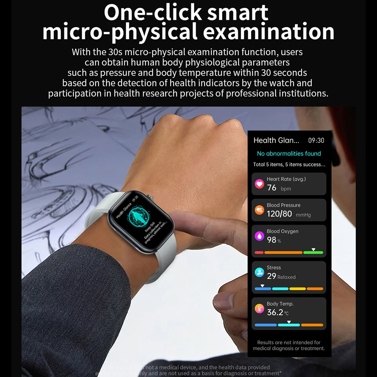 AI Health Diagnose ECG PPG Smartwatch With Bluetooth Call BP - Arthur's Wellness Emporium