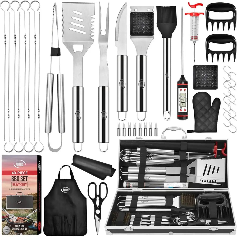 Heavy Duty Stainless Steel 40 Piece BBQ Grill Accessories Set