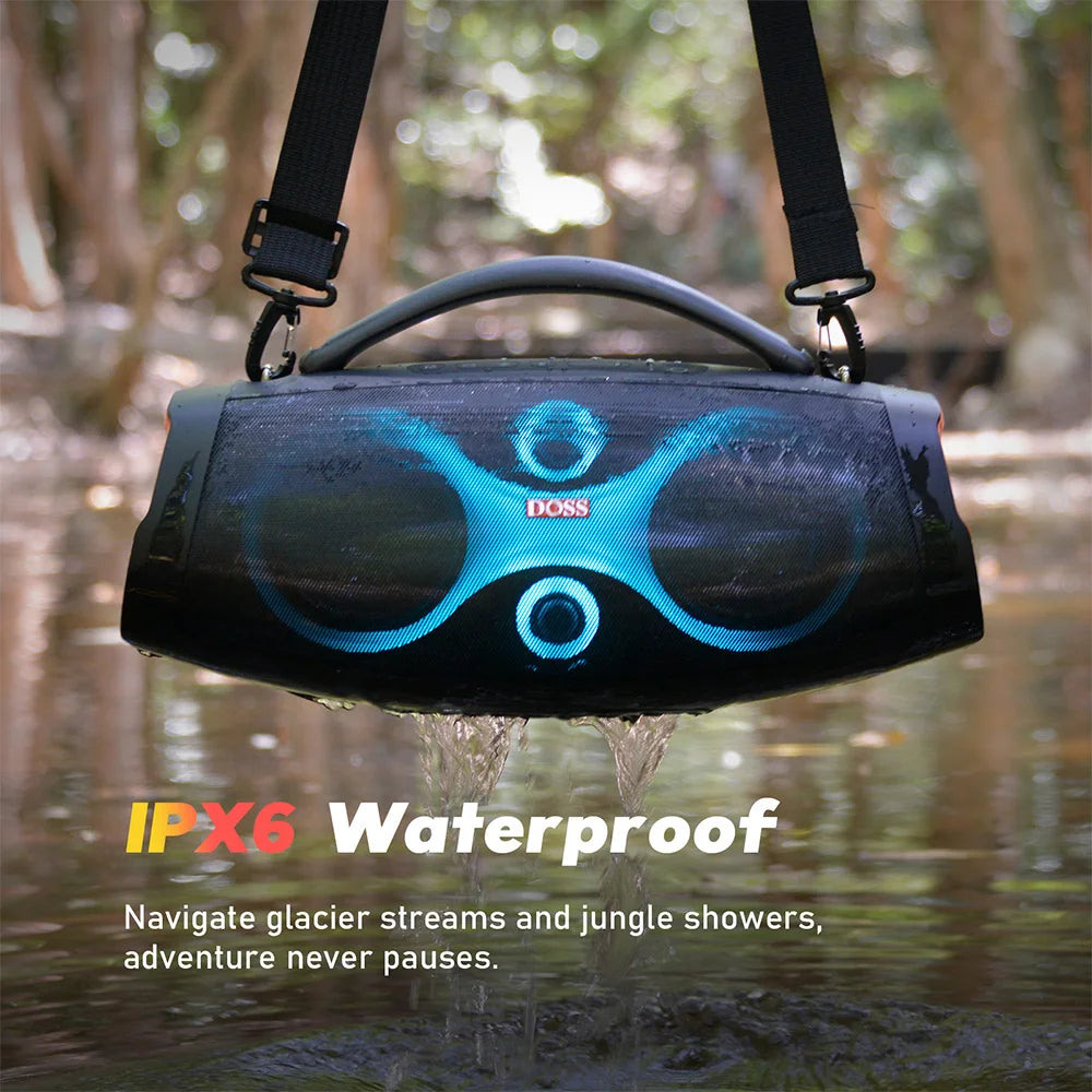 DOSS Portable Bluetooth Speaker 120W IPX6 Waterproof Outdoor Wireless