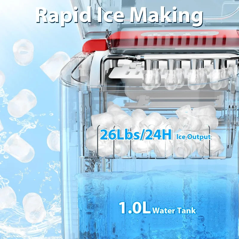 Portable Ice Maker Machine with Automatic Cleaning Feature - Arthur's Wellness Emporium