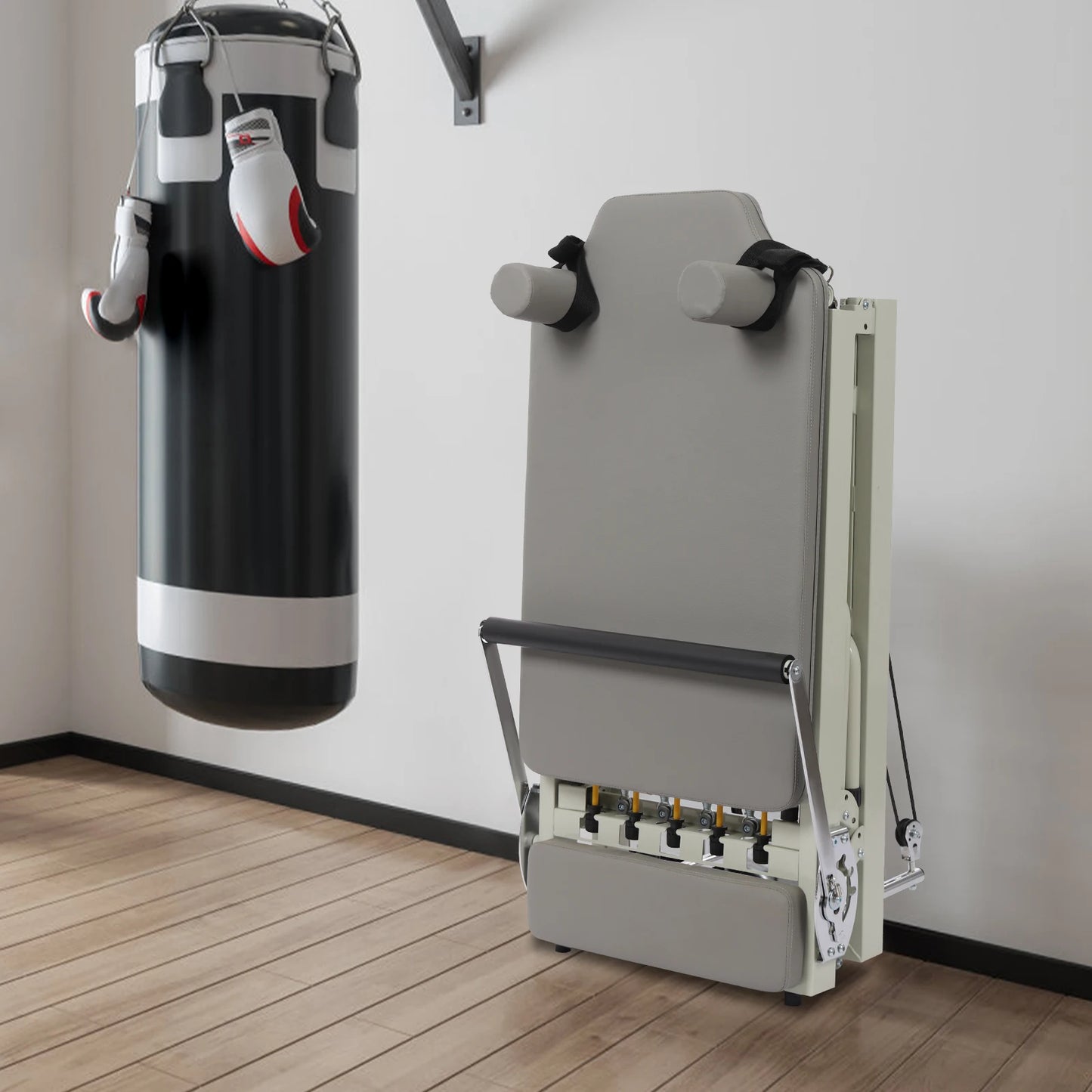 Foldable Pilates Reformer Machine with Adjustable Features