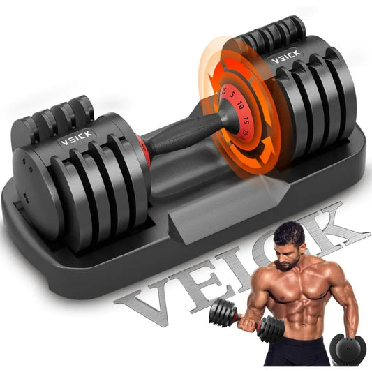 25 Lb Adjustable Dumbbell With Anti Slip Handle Home Gym