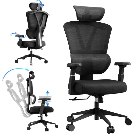 Ergonomic Office Chair with Adjustable Headrest and Armrests - Arthur's Wellness Emporium