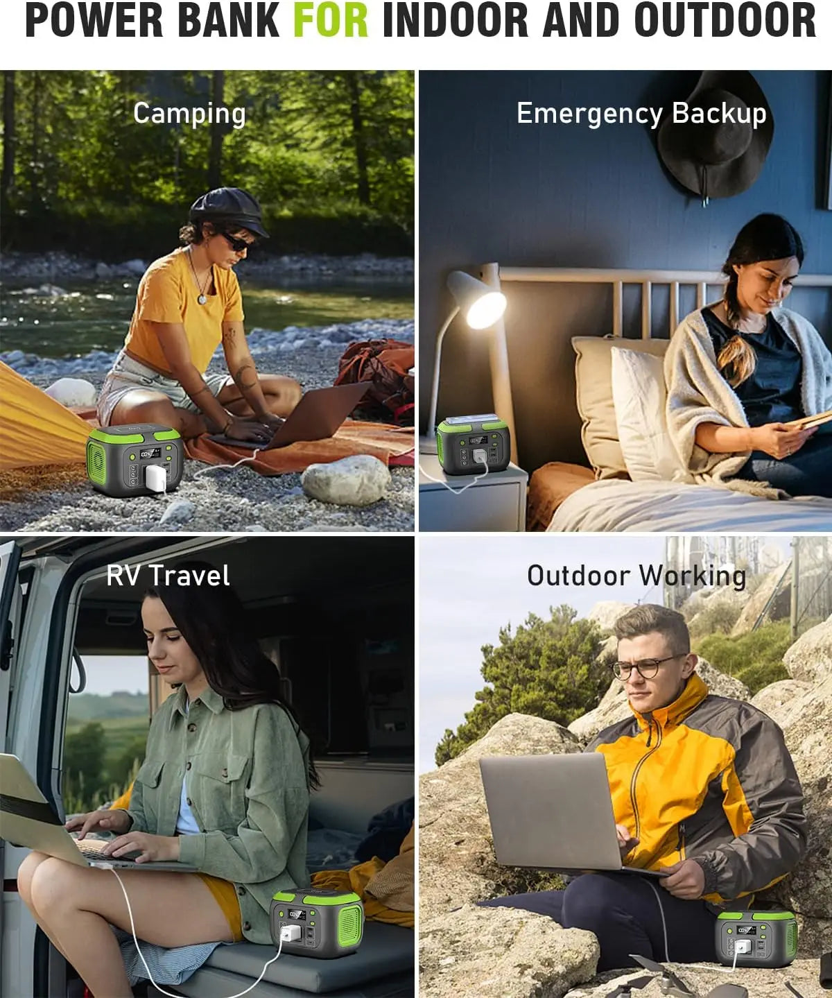 SinKeu 600W Portable Power Station Solar Generator 296Wh For Camping - Arthur's Wellness Emporium