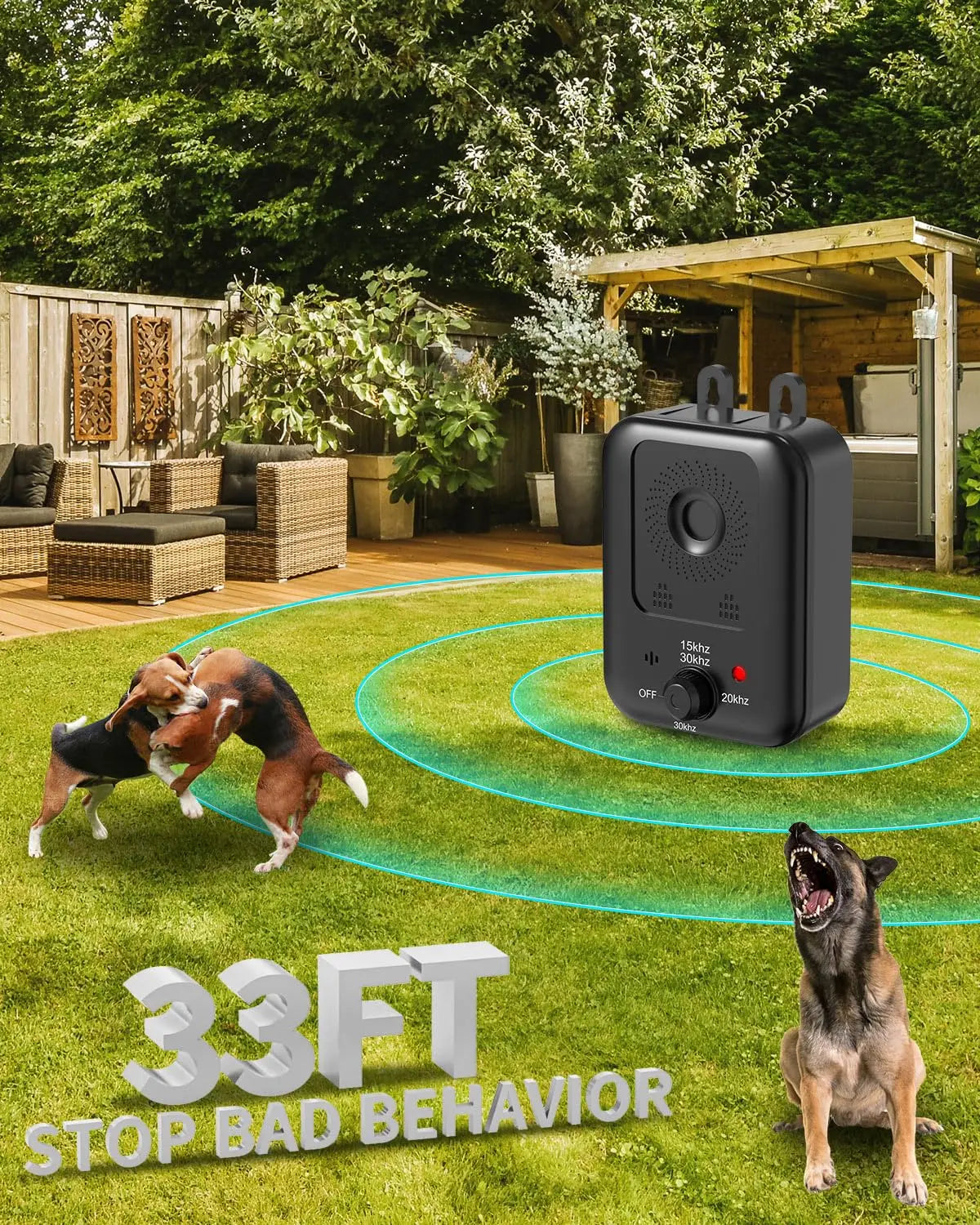 PetEdu Automatic Rechargeable Ultrasonic Bark Deterrent For Dogs Indoor Outdoor - Arthur's Wellness Emporium