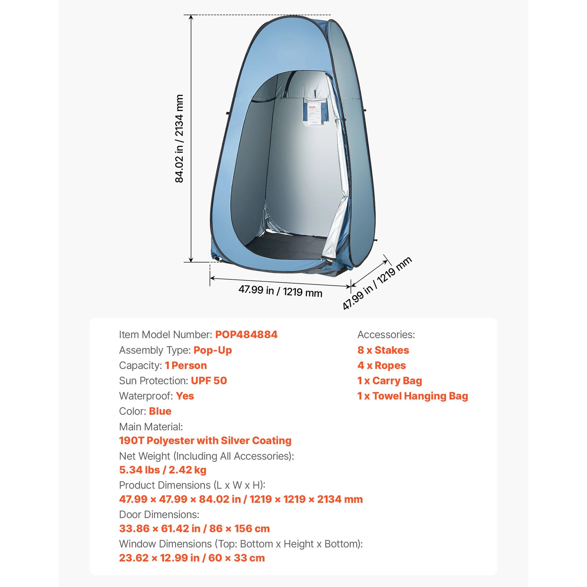 SucceBuy Pop Up Shower Tent Instant Portable Privacy Changing Room - Arthur's Wellness Emporium