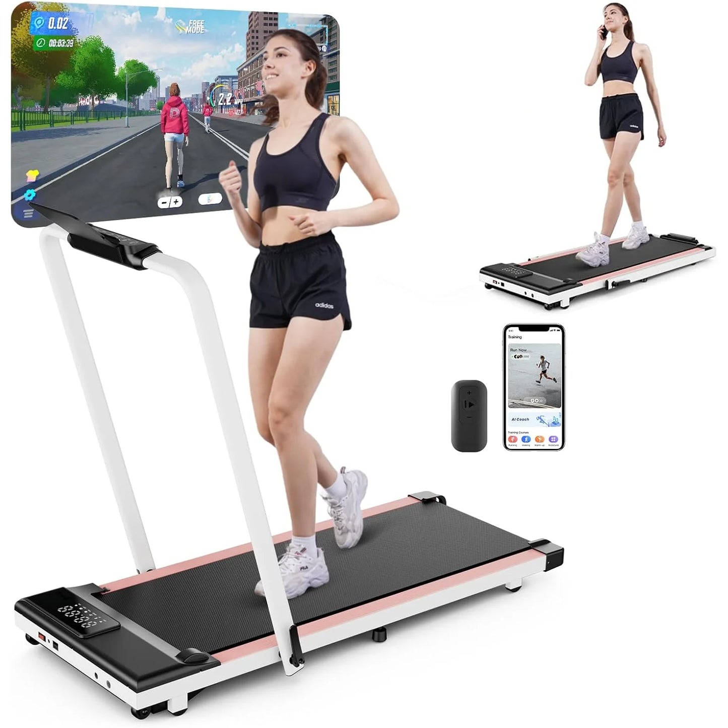 Superun 3in1 Walking Pad Treadmill Under Desk Foldable 300Lb Capacity - Arthur's Wellness Emporium