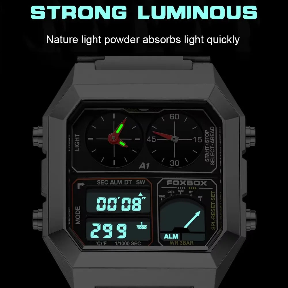 FoxBox Men's Digital Sports Watch Luminous Waterproof Calendar - Arthur's Wellness Emporium