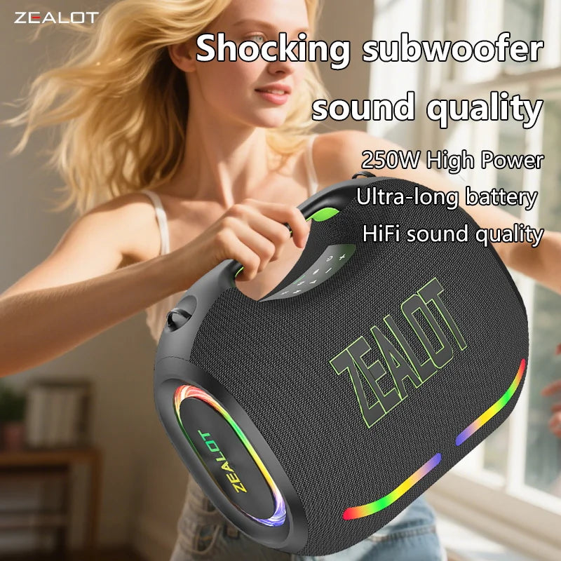 ZEALOT ZE21 250W Wireless Speaker With Carry Handle TWS