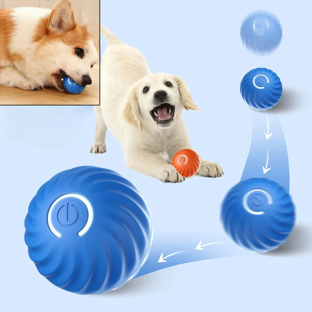 Automatic Moving Dog Ball Toy USB Interactive Puppy Chew Ball